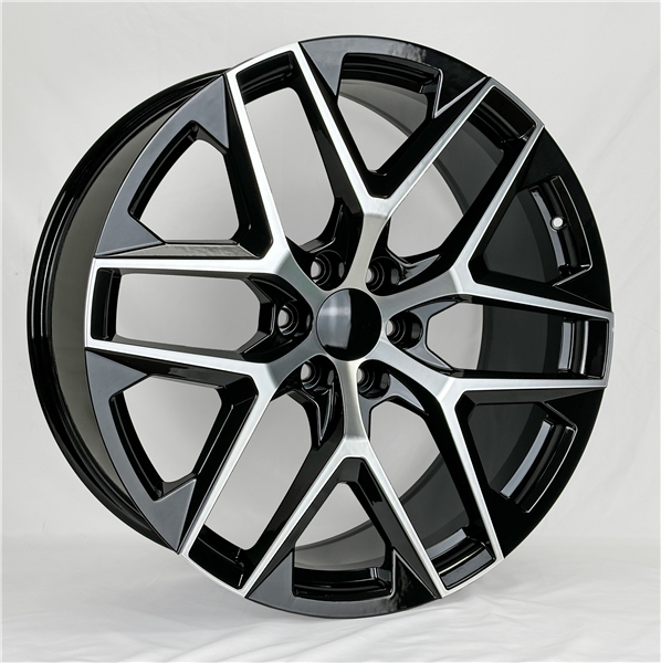 2142 REPLICA 22X9+28 6X139.7 C.B 78.10 BLACK MACHINE FACE
