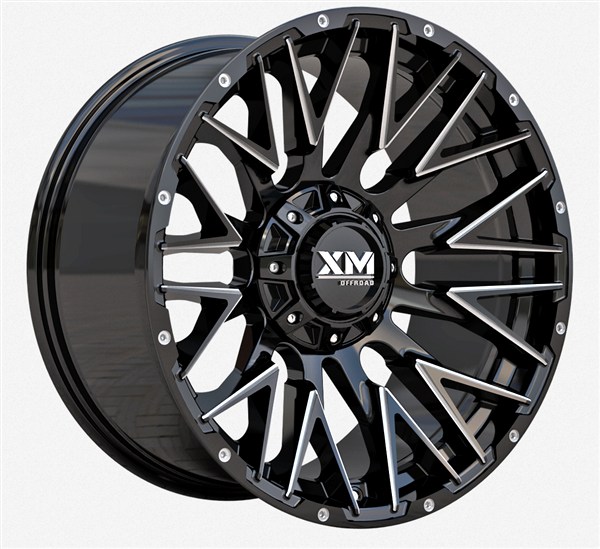 XTREME MUDDER XM-355 20X10-6 6X135+6X139.7 C.B 108 GLOSS BLACK MILLED