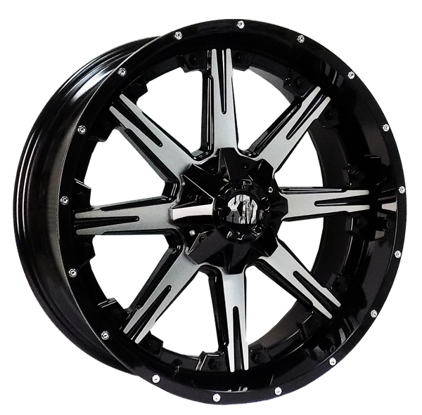 XTREME MUDDER 160 22X9+5 5X139.7+5X150 C.B 110 BLACK MACHINED FACE