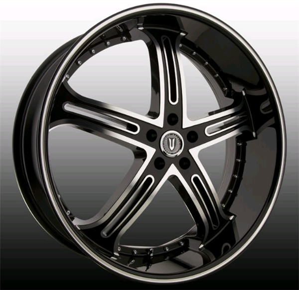 VERSANTE 226 22X9.5+15 5X120 BLK MACH LIP B+MO+MLLIP