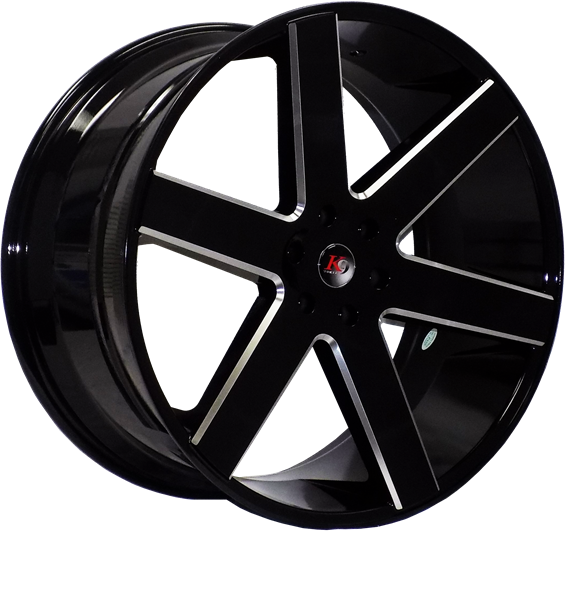 K9 6198 22X9.5+30 6X139.7 C.B 78.10 GLOSS BLACK MILLED WINDOW