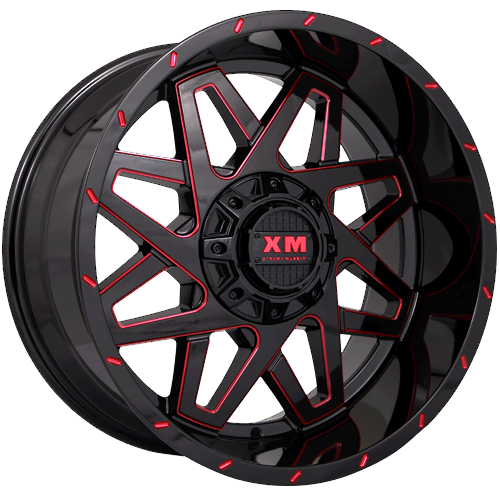 XTREME MUDDER XM-313 A0100 20X10-12 5X139.7+5X150 C.B 110 GLOSS BLACK RED MILLED