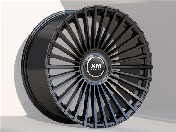 XM STREET XM-612 22X8.5+35 5X112+5X114.3 C.B 73.10 GLOSS BLACK *FLOW FORMING**FLOATING CAP*