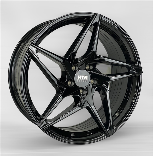 XM LUXURY XM-251 A0274 FLOW FORMED 20X10.5+40 5X112 C.B 66.56 GLOSS BLACK (STAGGERED)