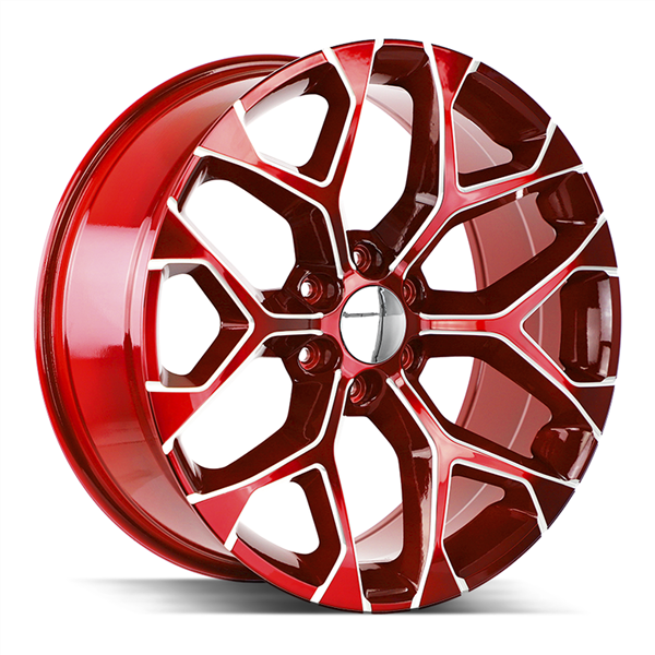 781 SNOWFLAKE CHEVY REPLICA 22X9+24 6X139.7 C.B 78.10 CANDY RED MILLED