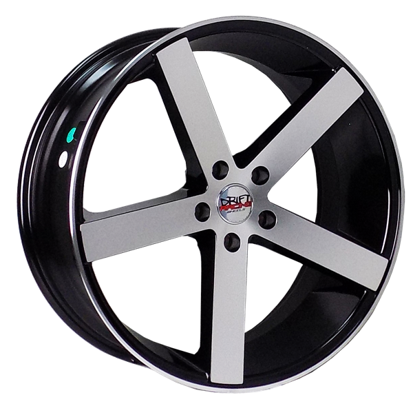 DRIFT RACING DR10 L909 22X9+30 5X120 C.B 74.10 BLACK MACHINE FACE & LIP