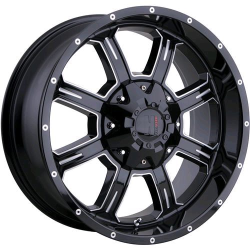 HAVOK OFFROAD H101 20X10-24 8X165.1 BLACK MACHINE FACE MILLED RIVETS