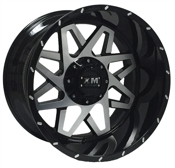 XTREME MUDDER XM-313 A0100 8024 XM-313 20X12-44 5X139.7+5X150 C.B 110 GLOSS BLACK MACHINE FACE