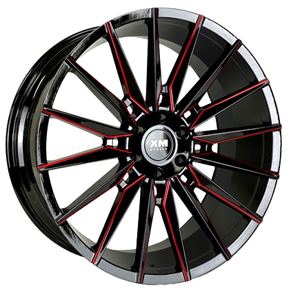 XM STREET XM-610 24X10+15 5X139.7 C.B 78.10 BLACK RED MILLED