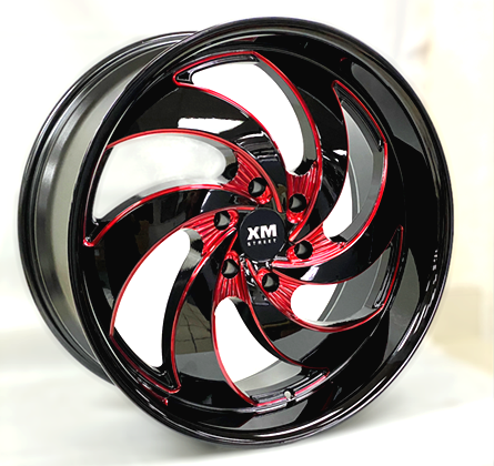 XM STREET XM-626 A0277 24X10+25 6X139.7 C.B 78.10 BLACK RED MILLED