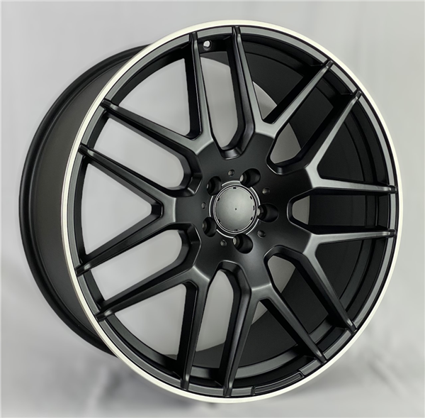 A7132 MERCEDES AMG REPLICA 22X10+50 5X112B C.B 66.64 MATT BLACK MACHINED LIP