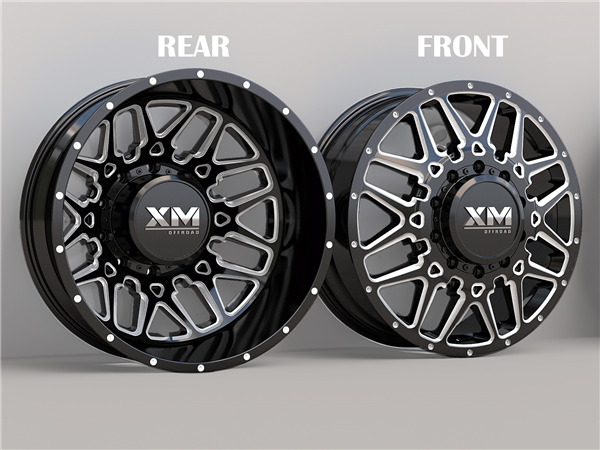 XTREME MUDDER XM-900 FRONT 22X8.25+105 8X165.1 C.B 117 BLACK MILLED