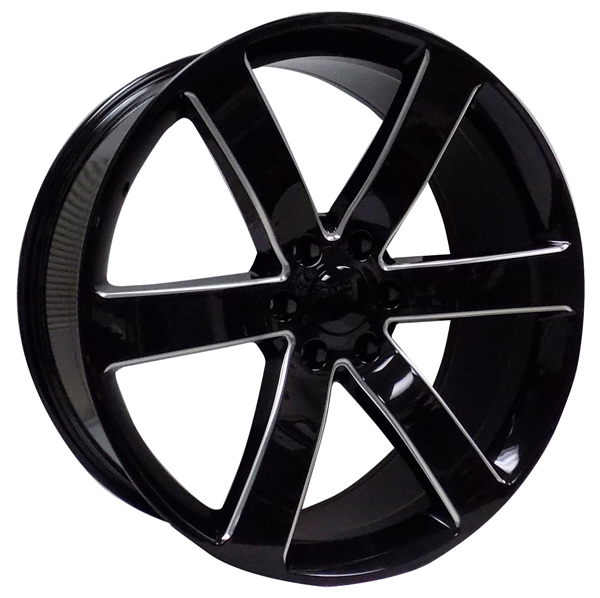 REPLICA LT651 CHEVY TRAILBLAZER SS 24X10+30 6X127 C.B 78.10 GLOSS BLACK MILLED