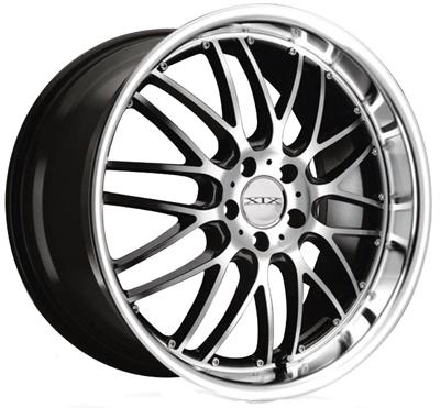 XIX05 20X10+40 5X120 CB 72.56 BLACK/MACHINE STAIN LIP - STAGGERED