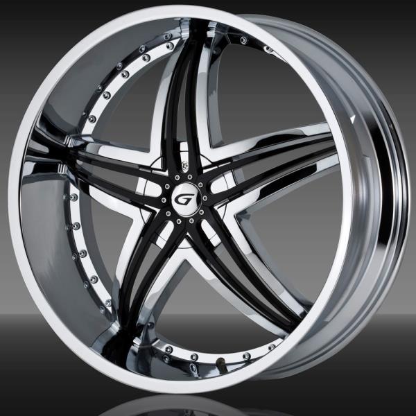 GIANNA BLITZ 20X8.5+20 5X120 CHROME-BLACK INSERTS