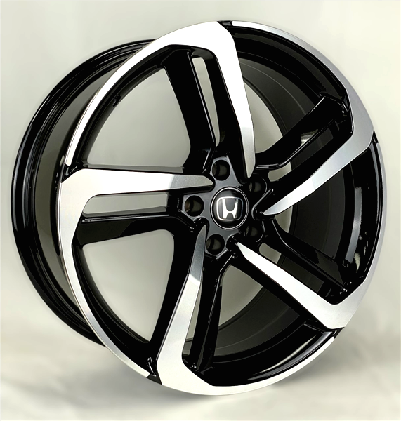 H837 HONDA REPLICA 17X7.5+35 5X114.3 C.B 64.10 GLOSS BLACK MACHINE FACE