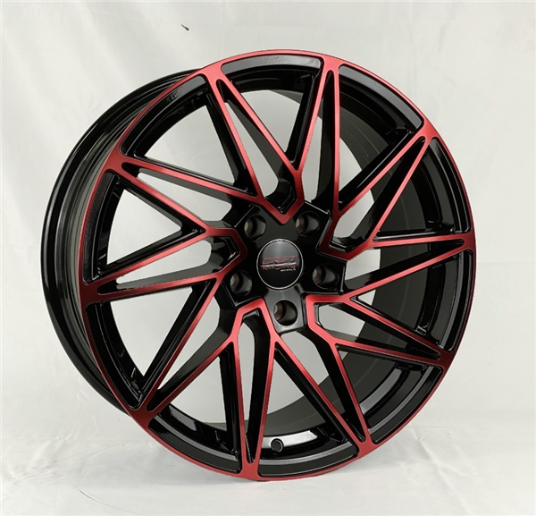 DRIFT RACING 10383 18X8+35 5X108 C.B 73.10 BLACK MACHINE FACE RED CLEAR COAT