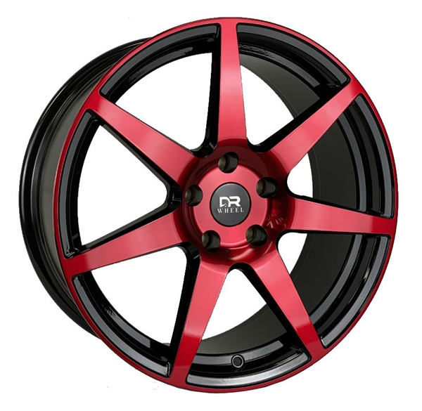 DRIFT RACING DR72 AO7002 18X8+35 5X114.3 C.B 73.10 BLACK MACHINE FACE+RED PAINT*FORGED