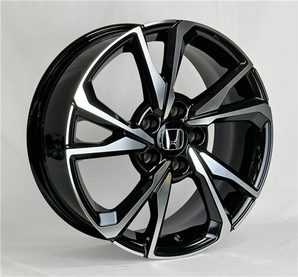 AO10776 HONDA REPLICA 17X7+35 5X114.3 C.B 64.10 GLOSS BLACK MACHINE FACE