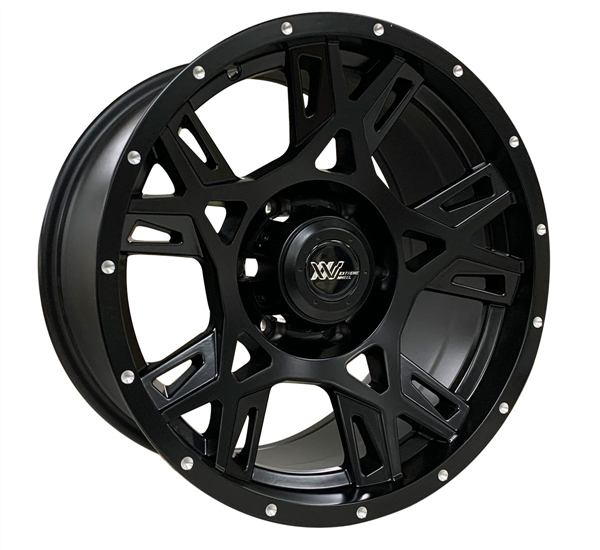XW029 17X9+12 6X139.7 C.B 110 MATT BLACK MILLING DOTS