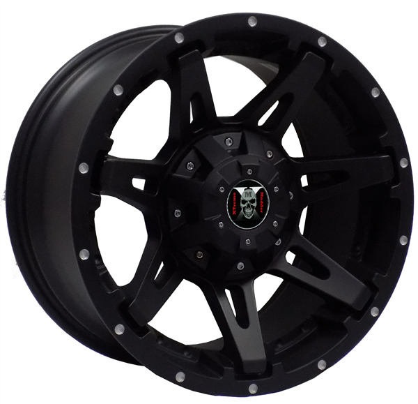 XTREME MUDDER A392 17X9+0 6X135+6X139.7 C.B 108.10 SATIN BLACK MILLING DOTS