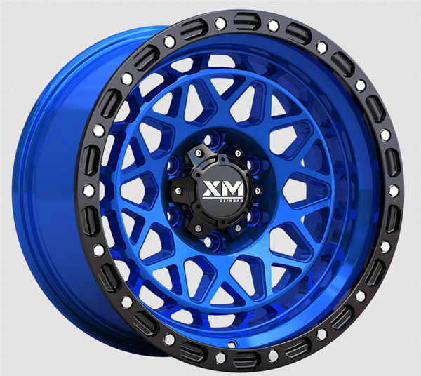 XTREME MUDDER XM-701 17X9+0 6X139.7 C.B 106.20 CANDY BLUE FACE+BLACK LIP