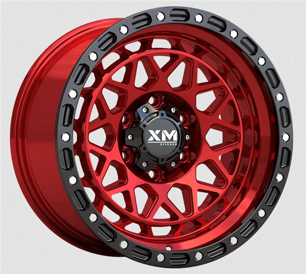 XTREME MUDDER XM-701 17X9+0 6X139.7 C.B 106.20 CANDY RED+ BLACK LIP