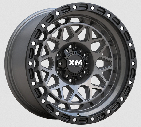 XTREME MUDDER XM-701 17X9+0 6X139.7 C.B 106.20 SEMI MATT GUNMETAL+SEMI MATT BLACK LIP