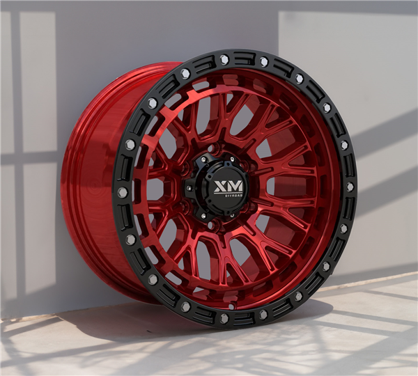 XTREME MUDDER XM-702 17X9+0 5X127 C.B 71.50 CANDY RED+ BLACK LIP