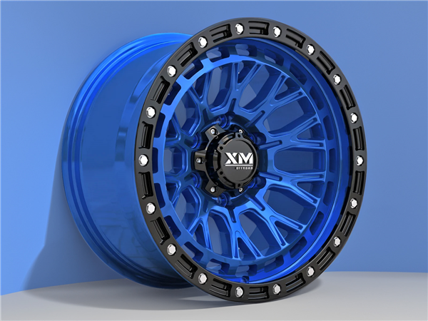 XTREME MUDDER XM-702 17X9+0 6X139.7 C.B 106.20 CANDY BLUE FACE+BLACK LIP