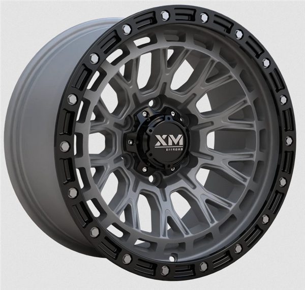 XTREME MUDDER XM-702 17X9+0 6X139.7 C.B 106.20 SEMI MATT GUNMETAL+ SEMI MATT BLACK LIP