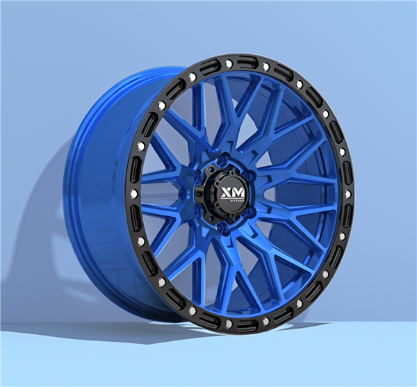 XTREME MUDDER XM-704 17X9+0 6X139.7 C.B 106.20 CANDY BLUE FACE+BLK LIP *FLOW FORMING*