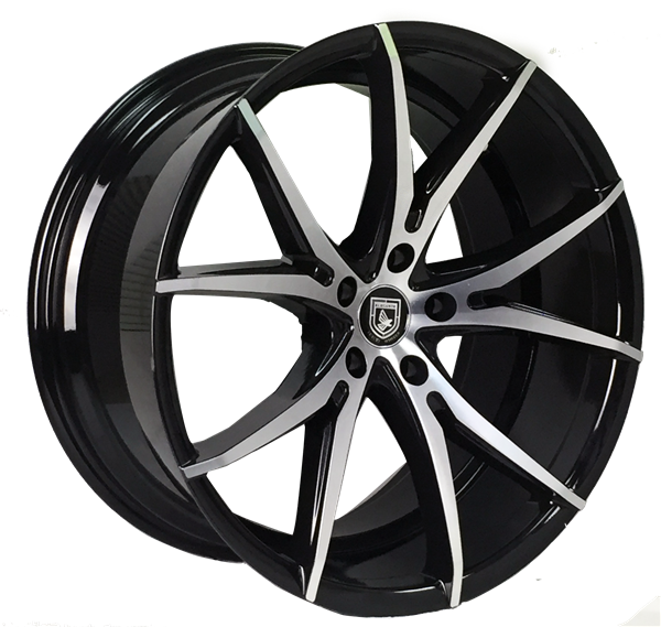 ELEGANTE E-10 5363 20X10+42 5X112 C.B 66.56 GLOSS BLACK MACHINE FACE*STAGGERED*