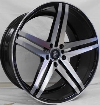 AVENGER A39 20X10+20 5X120 C.B 72.62 BLACK-MACH FACE***STAGGERED*** (NO CAP)