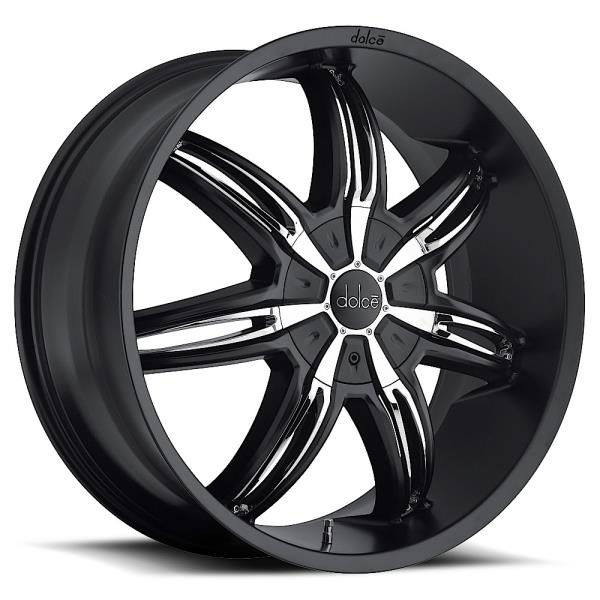 DOLCE DC40 20X8.5+38 5X112+5X114.3 MATTE BLACK W/ CHROME ACCENTS