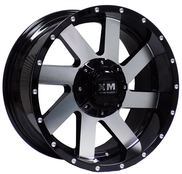 XTREME MUDDER XM-319 A0083 18X9+0 5X114.3+5X127 C.B 78.10 GLOSS BLACK MACHINED FACE