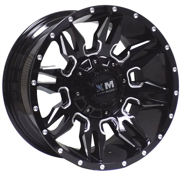 XTREME MUDDER XM-320 A0084 18X9+0 5X114.3+5X127 C.B 78.10 GLOSS BLACK MILLED EDGE