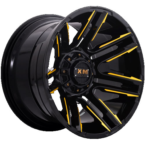 XTREME MUDDER XM-314 7001 20X10+0 5X115+5X127 C.B 78.10 M12B+Y1 GLOSS BLACK YELLOW MILLED
