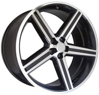 IROC-5 22X9.5+25 5X139.7 C.B 77.80 MACHINE BLACK