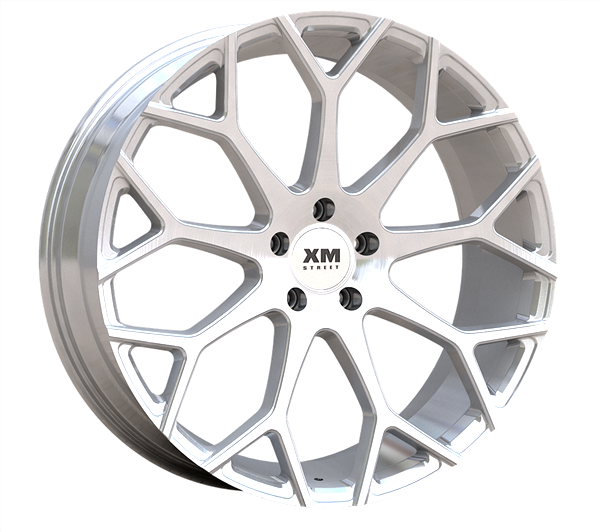 XM STREET XM-608 22X8.5+15 5X115 C.B 74.10 SILVER BRUSHED