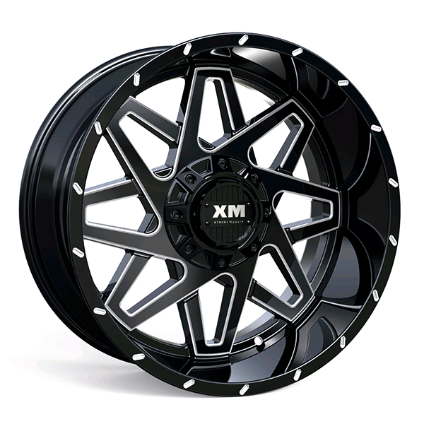 XTREME MUDDER XM-313 A0100 20X10-12 5X114.3+5X127 C.B 78.10 BLACK MILLED EDGE