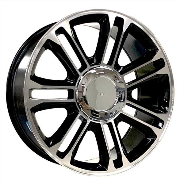 D01 (249) [CADILLAC, YUKON, GMC] REPLICA 22X9+31 6X139.7 C.B 78.10 BLACK MACHINED**SPECIAL**