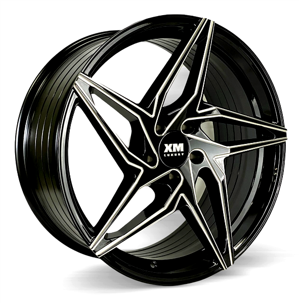 XM LUXURY XM-251 A0274 FLOW FORMED 20X9+35 5X114.3 C.B 73.10 BLACK MILLED**SPECIAL PRICE***