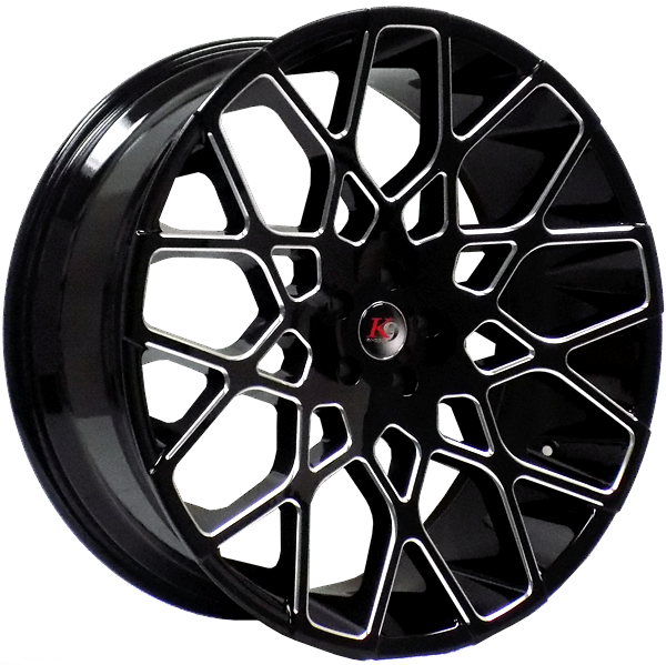 K9 966 22X9.5+30 6X139.7 C.B 78.10 GLOSS BLACK MILLED WINDOW