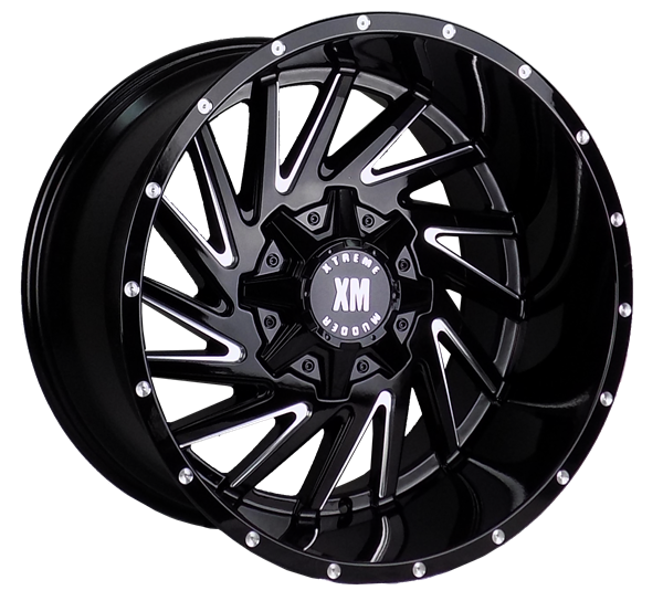 XTREME MUDDER XM-316 A0095 20X10-24 5X114.3+5X127 C.B 78.10 GLOSS BLACK WITH MILLING [CAP (C-551-]