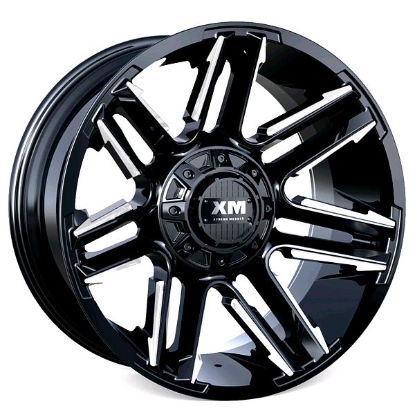 XTREME MUDDER XM-314 A0102 20X12-44 5X114.3+5X127 C.B 78.10 BLACK MILLED EDGE