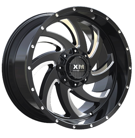 XTREME MUDDER XM-324 20X12-44 5X139.7+5X150 C.B 110 GLOSS BLACK MILLING WINDOW