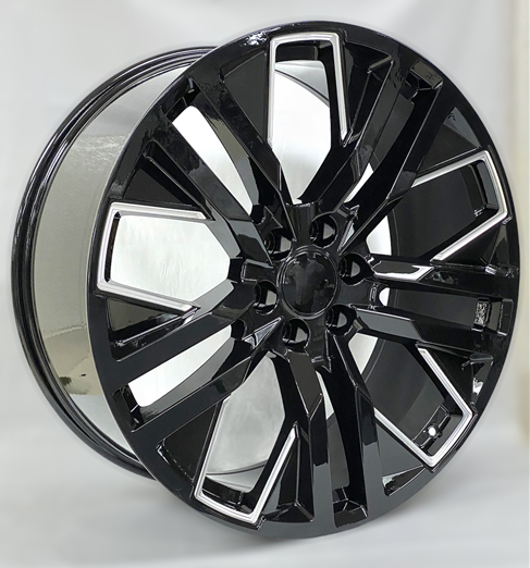 CHEVY GMC REPLICA 61RP002 22X9+30 6X139.7 C.B 78.10 BLACK MILLED ***SPECIAL***