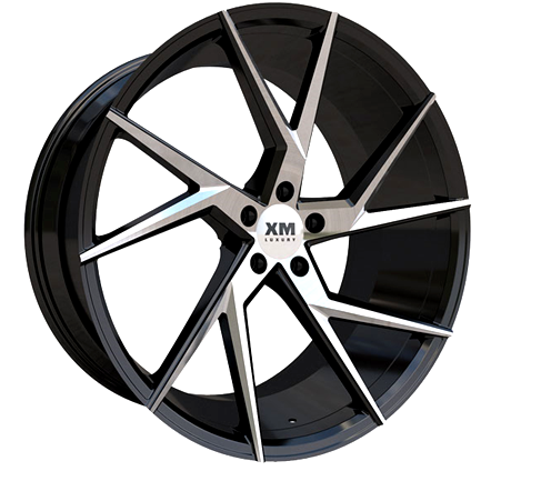 XM LUXURY XM-207 22X10.5+40 5X112 C.B 66.56 BLACK MACHINE FACE**AVAILABLE STAGGERED ONLY**