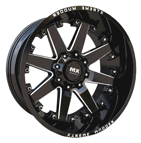 XTREME MUDDER XM-334 20X10+0 6X135+6X139.7 C.B 108 GLOSS BLACK MILLED**SPECIAL**